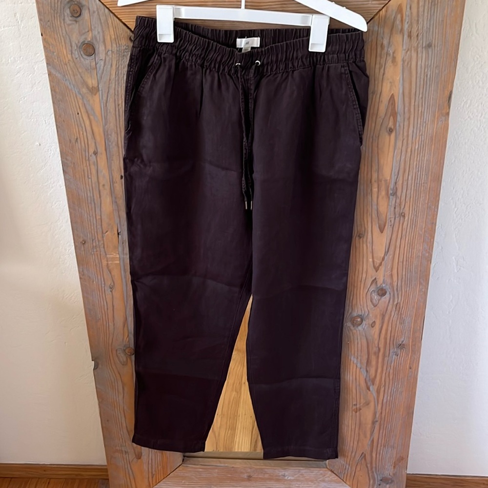 Dark brown H&M linen pants. Size M